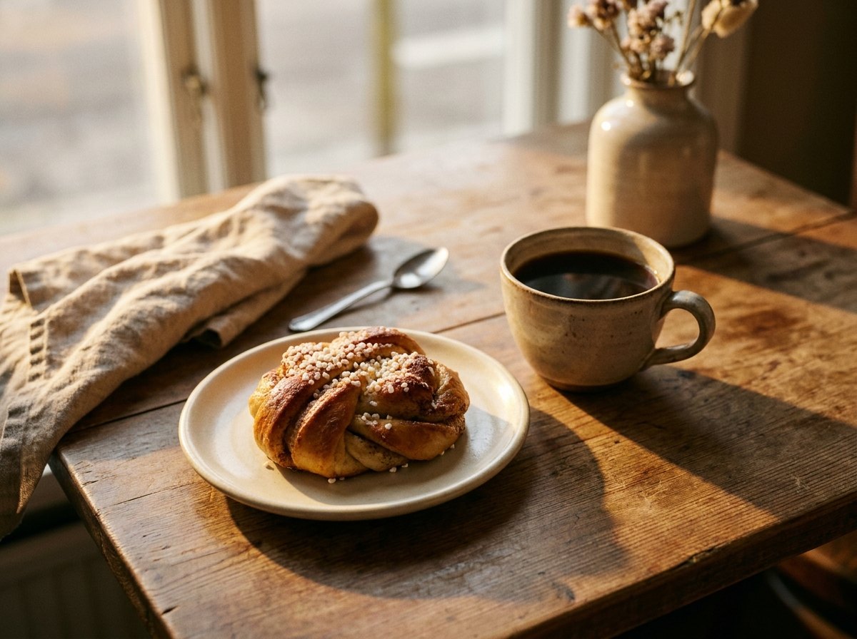 Cardamom bun with pearl sugar